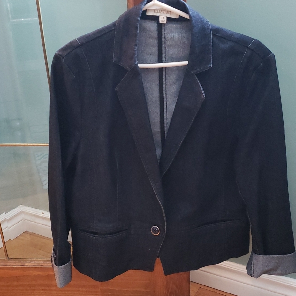 Ellen Tracy Dark Blue Jean Jacket